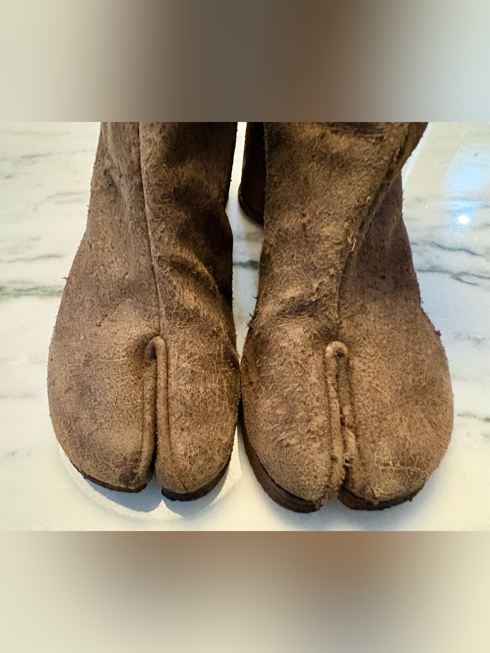 Maison Martin Margiela vintage Brown Split-Toe tabi Suede Boots. Rare ! - Picture 8 of 16